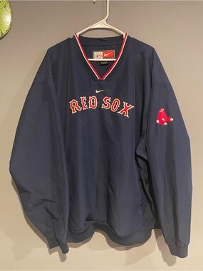 Vintage XXL Official Boston Red Sox Nike Team MLB Pullover Windbreaker Jacket